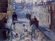Edouard Manet La Rue Mosnier aux Paveurs oil painting